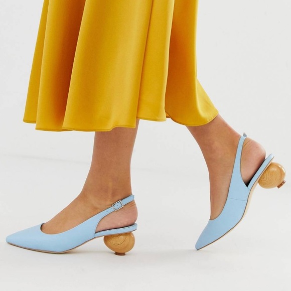 NWOB ASOS Sphere Slingback Ball Heels in Baby Blue - Picture 2 of 5